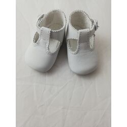 7000 PEPITO  BLANCO PIEL ONDITAS CUQUITO. ZAPATOS PARA BEBE - CALZADO Peuca de Niño Bautizo OUTLET verano ,Sandalias . CALZADO
