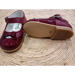 ZAPATO  CHAROL NAPA BURDEOS 2446  GIOVI. ZAPATOS PARA BEBE - CALZADO NIÑA OUTLET . CALZADO 18. 