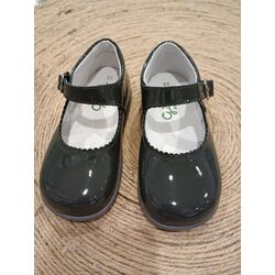 813 ZAPATO PULSERA HEBILLA CHAROL GRIS OSCURO  GIOVI. ZAPATOS PARA BEBE - CALZADO NIÑA OUTLET . CALZADO 23. 