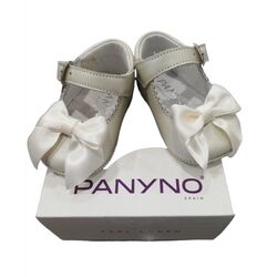 A2608  ZAPATO NACARADO PORCELANA LAZO PANYNO. ZAPATOS PARA BEBE - CALZADO Peuca de Niña Bautizo OUTLET . CALZADO 16. 