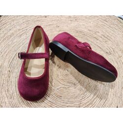B2601 ZAPATO TERCIOPELO BERLIN GRANATE PANYNO. ZAPATOS PARA BEBE - CALZADO NIÑA OUTLET . CALZADO 24. 