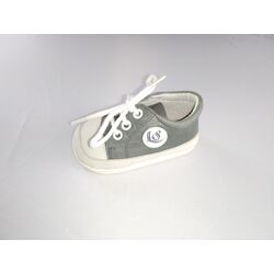 PLAYERO 7018 CON PRESUELA  NOBUCK GRIS CON BLANCO LEON SHOES. ZAPATOS PARA BEBE - CALZADO Peucas Deportivas OUTLET . CALZADO 17.