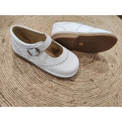 Zapato pulsera B2617 Napa blanco panyno. ZAPATOS PARA BEBE - CALZADO OUTLET NIÑA . CALZADO 19. 
