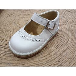 Zapato pulsera B2617 Napa blanco panyno. ZAPATOS PARA BEBE - CALZADO OUTLET NIÑA . CALZADO 19. 