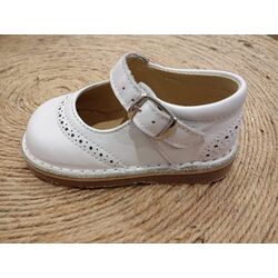 Zapato pulsera B2617 Napa blanco panyno. ZAPATOS PARA BEBE - CALZADO OUTLET NIÑA . CALZADO 19. 