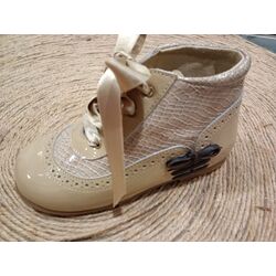 B1925 BOTA  DE PIEL ARENA COMBINADA PANYNO. ZAPATOS PARA BEBE - CALZADO NIÑA Botas OUTLET . CALZADO 25. 