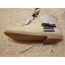 B1925 BOTA  DE PIEL ARENA COMBINADA PANYNO. ZAPATOS PARA BEBE - CALZADO NIÑA Botas OUTLET . CALZADO 25. 