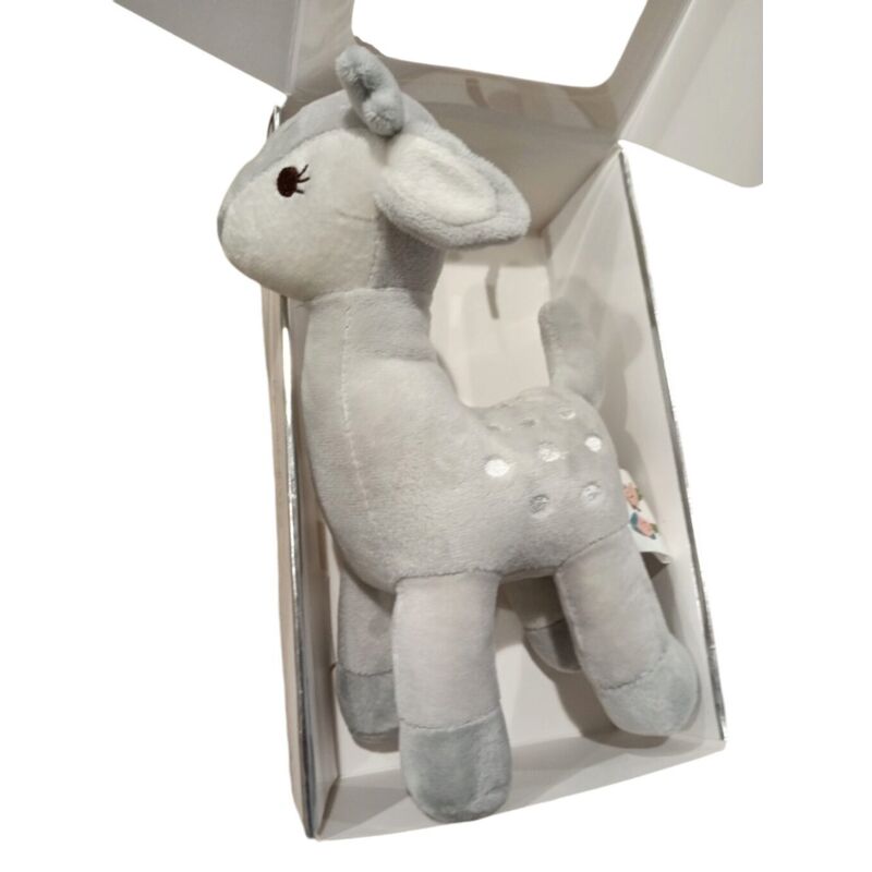 10776  Muñeco sonajero ciervo  multicolor  gamberritos. JUGUETES PARA BEBE - PRIMEROS PELUCHES Y MUÑECOS . Color GRIS . 
