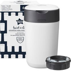 Contenedor para pañales Twist & Click de Tommee Tippee, sistema más ecológico, Blanco. PUERICULTURA Y COMPLEMENTOS PARA BEBES -