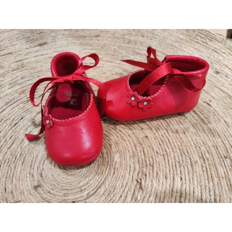 PEUCA 50137  MERCEDITAS ZAPATO NAPA  CON FLOR   CUQUITO. ZAPATOS PARA BEBE - CALZADO Peuca de Niña invierno ,Bota ,Botas con