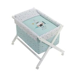 D80222 MINICUNA DAKOTA MENTA DON ALGODON. MOBILIARIO Y DECORACION PARA BEBE - MINICUNAS SERONES . Color Verde. 
