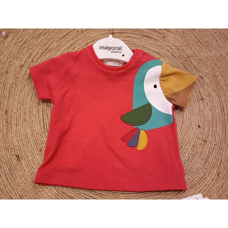 1037 Camisa de manga corta mayoral. ROPA PARA BEBES ,PREMAMA Y COLEGIAL - DE 0 5 AÑOS INFANTIL VERANO . Color Rojo. TALLAS 0 1