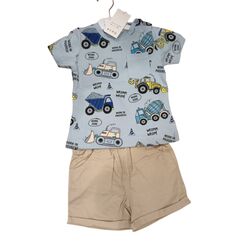 2356 Conjunto de camiseta y pantalón corto Garvel. ROPA PARA BEBES ,PREMAMA Y COLEGIAL - DE 0 5 AÑOS INFANTIL VERANO NIÑO
