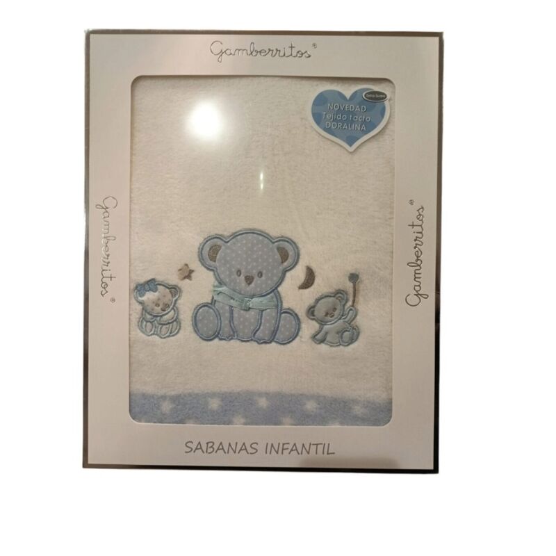 10893 Juego de sábanas doralina 60x120 Gamberritos. MOBILIARIO Y DECORACION PARA BEBE - ROPA CUNA MINICUNA SABANAS . Color Azul. 10893 Juego de sábanas doralina 60x120 Gamberritos. MOBILIARIO Y DECORACION PARA BEBE - ROPA CUNA MINICUNA SABANAS . Color Azul.