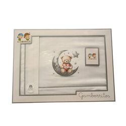 10900 Juego de sábanas de cuna  60x120 Gamberritos. MOBILIARIO Y DECORACION PARA BEBE - ROPA CUNA MINICUNA SABANAS . Color GRIS