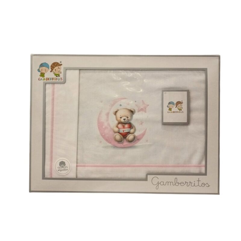 10900 Juego de sábanas de minicuna 50x80 Gamberritos. JUGUETES PARA BEBE - PELUCHES Y MUÑECOS . Color Rosa. 10900 Juego de sábanas de minicuna 50x80 Gamberritos. JUGUETES PARA BEBE - PELUCHES Y MUÑECOS . Color Rosa.