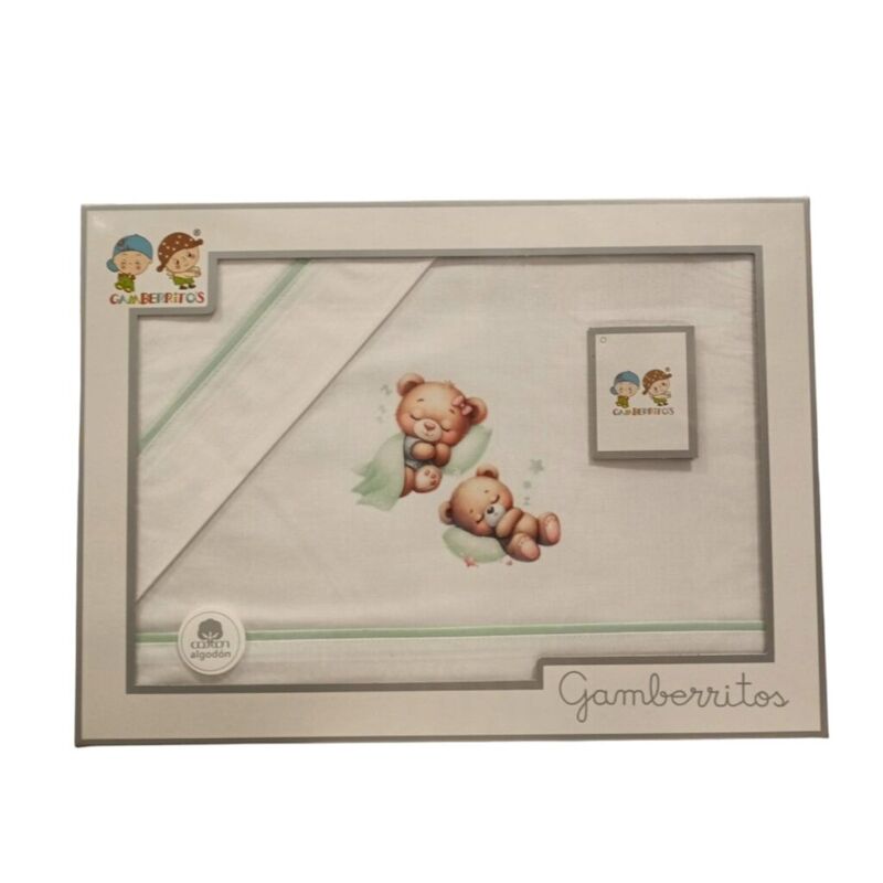 10901 Juego de sábanas de cuna  60x120 Gamberritos. MOBILIARIO Y DECORACION PARA BEBE - ROPA CUNA MINICUNA SABANAS . Color