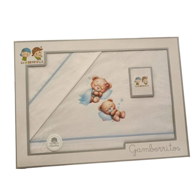 10901 Juego de sábanas de minicuna  50x80 Gamberritos. MOBILIARIO Y DECORACION PARA BEBE - ROPA CUNA MINICUNA SABANAS . Color