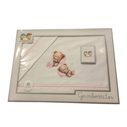 10901 Juego de sábanas de minicuna  50x80 Gamberritos. MOBILIARIO Y DECORACION PARA BEBE - ROPA CUNA MINICUNA SABANAS . Color