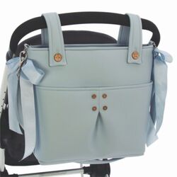 6610 Talega o Bolso silla ecopiel botones azul Rosy. COCHECITOS-CARRICOCHES PARA BEBE ACCESORIOS DE SACOS Y TEXTILES BOLSOS