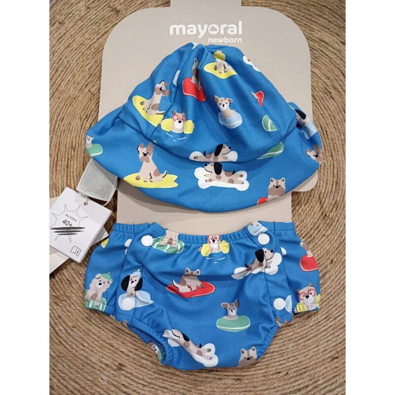1620  Conjunto baño gorro mayoral. ROPA PARA BEBES ,PREMAMA Y COLEGIAL - DE 0 5 AÑOS INFANTIL VERANO RECIEN NACIDO MAYORAL 0-1
