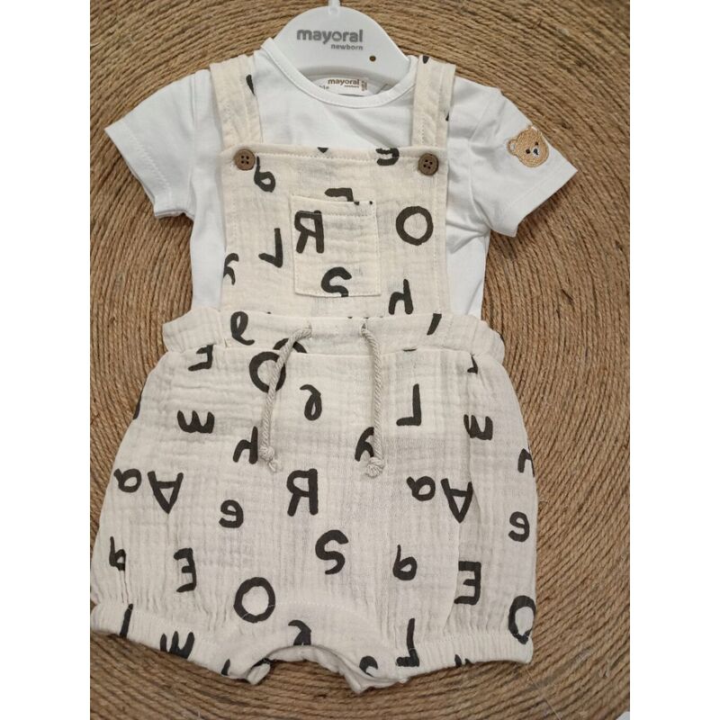 1623 Conjunto peto gasa mayoral. ROPA PARA BEBES ,PREMAMA Y COLEGIAL - DE 0 5 AÑOS INFANTIL VERANO RECIEN NACIDO MAYORAL 0-1 55