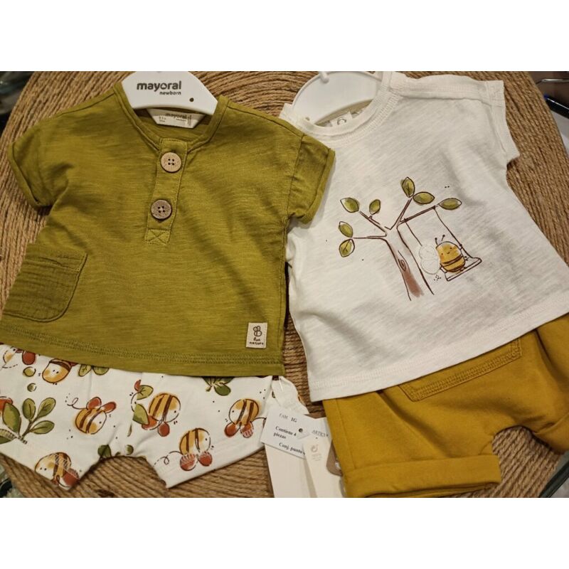 1610 Conjunto de cuatro piezas mayoral. ROPA PARA BEBES ,PREMAMA Y COLEGIAL - DE 0 5 AÑOS INFANTIL VERANO RECIEN NACIDO MAYORAL