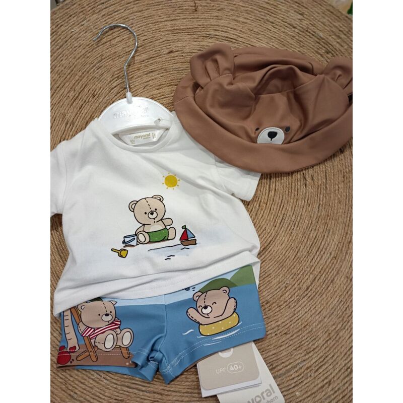 1618 Conjunto baño con gorro mayoral. ROPA PARA BEBES ,PREMAMA Y COLEGIAL - DE 0 5 AÑOS INFANTIL VERANO RECIEN NACIDO MAYORAL
