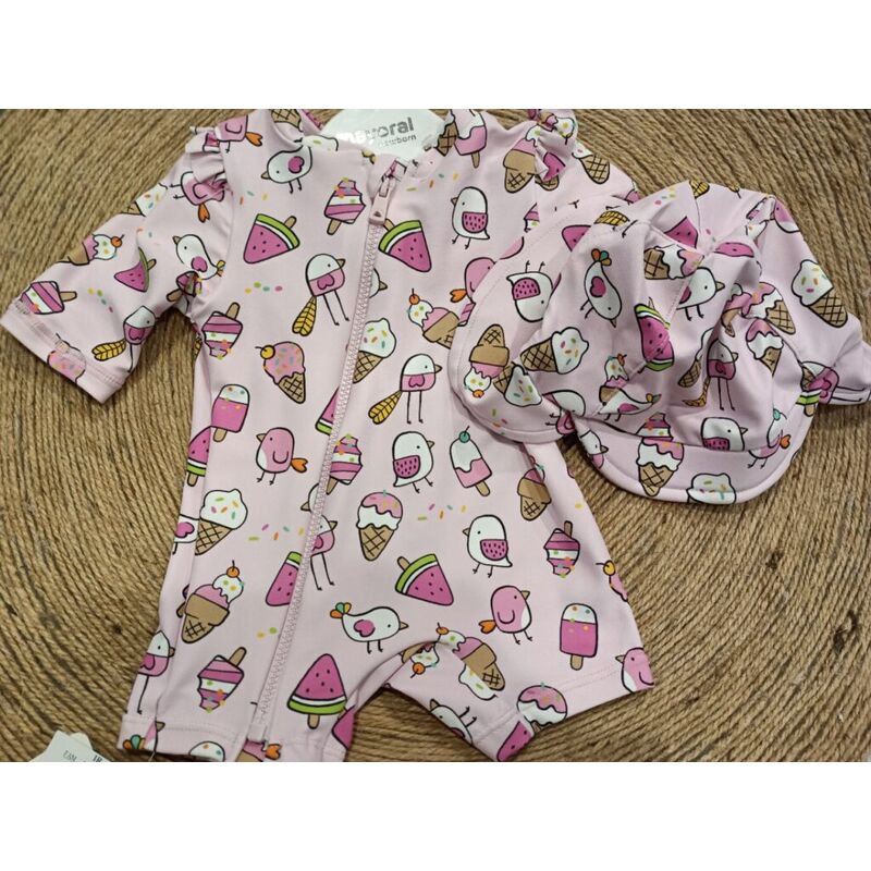 1619 Conjunto baño pelele con gorro mayoral. ROPA PARA BEBES ,PREMAMA Y COLEGIAL - DE 0 5 AÑOS INFANTIL VERANO RECIEN NACIDO