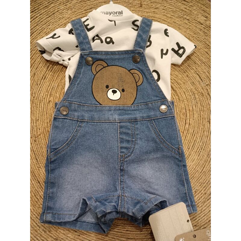 1622 Conjunto peto tejano mayoral. ROPA PARA BEBES ,PREMAMA Y COLEGIAL - DE 0 5 AÑOS INFANTIL VERANO RECIEN NACIDO MAYORAL 0-1