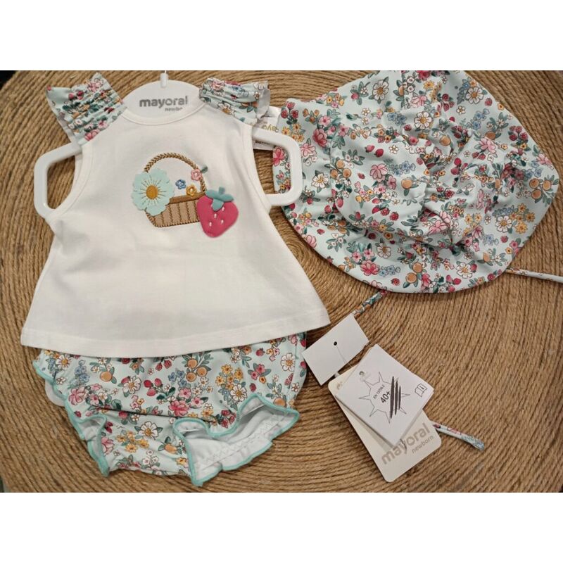 1668 Conjunto baño  gorro mayoral. ROPA PARA BEBES ,PREMAMA Y COLEGIAL - DE 0 5 AÑOS INFANTIL VERANO RECIEN NACIDO MAYORAL 0-1