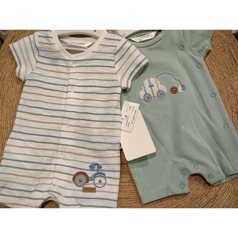 1707 Set 2 pedeles cortos mayoral. ROPA PARA BEBES ,PREMAMA Y COLEGIAL - DE 0 5 AÑOS INFANTIL VERANO RECIEN NACIDO MAYORAL 0-1