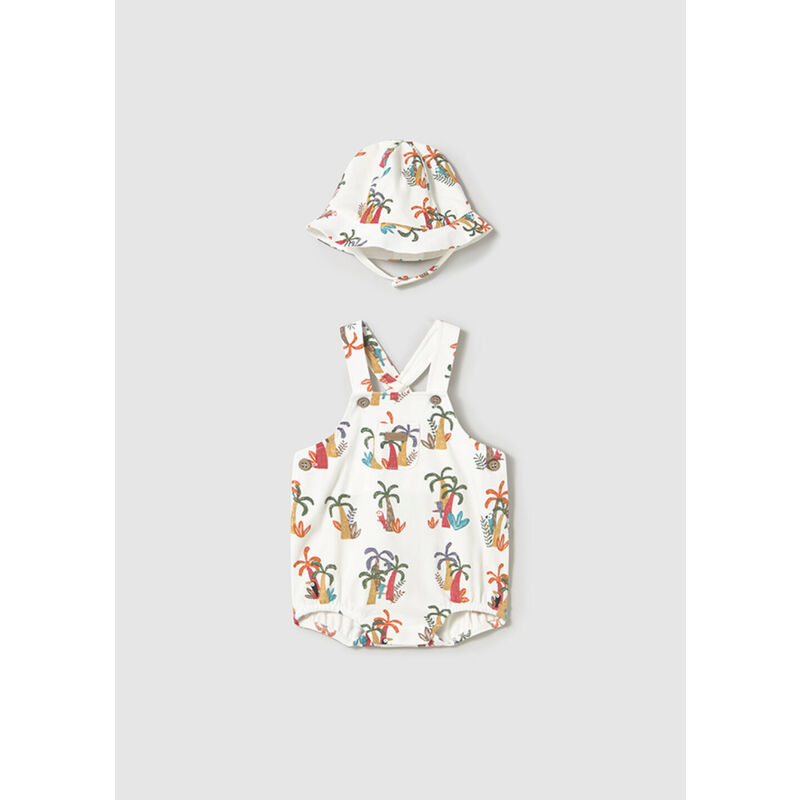 1613 Peto con gorro Mayoral. ROPA PARA BEBES ,PREMAMA Y COLEGIAL - DE 0 5 AÑOS INFANTIL VERANO NIÑO Conjuntos . Color ARENA.