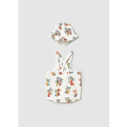 1613 Peto con gorro Mayoral. ROPA PARA BEBES ,PREMAMA Y COLEGIAL - DE 0 5 AÑOS INFANTIL VERANO NIÑO Conjuntos . Color ARENA.