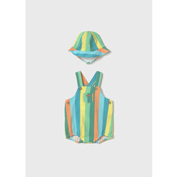 1613 Peto con gorro Mayoral. ROPA PARA BEBES ,PREMAMA Y COLEGIAL - DE 0 5 AÑOS INFANTIL VERANO NIÑO Conjuntos . Color Naranja.