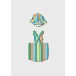 1613 Peto con gorro Mayoral. ROPA PARA BEBES ,PREMAMA Y COLEGIAL - DE 0 5 AÑOS INFANTIL VERANO NIÑO Conjuntos . Color Naranja.