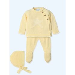 9609G Traje 3 Piezas Canesú con gorro menguado estrella intarsia CHROMATIC MAC ILUSION. ROPA PARA BEBES ,PREMAMA Y COLEGIAL - DE