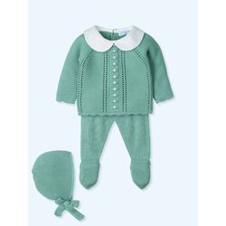 9611G Traje 3 Piezas con gorro Canesú menguado RAINBOW MAC ILUSION. ROPA PARA BEBES ,PREMAMA Y COLEGIAL - DE 0 5 AÑOS INFANTIL