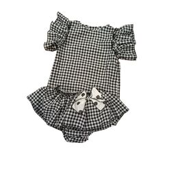 Conjunto de camisa y braga cuadro vichy negro dulce tiovivo. ROPA PARA BEBES ,PREMAMA Y COLEGIAL - DE 0 5 AÑOS INFANTIL VERANO