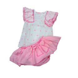 Conjunto de camiseta con Braga estrellas flúor dulcetiovivo. ROPA PARA BEBES ,PREMAMA Y COLEGIAL - DE 0 5 AÑOS INFANTIL VERANO