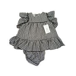 Jesusito de cuadros con Braga  cuadro vichy negro dulce tiovivo. ROPA PARA BEBES ,PREMAMA Y COLEGIAL - DE 0 5 AÑOS INFANTIL