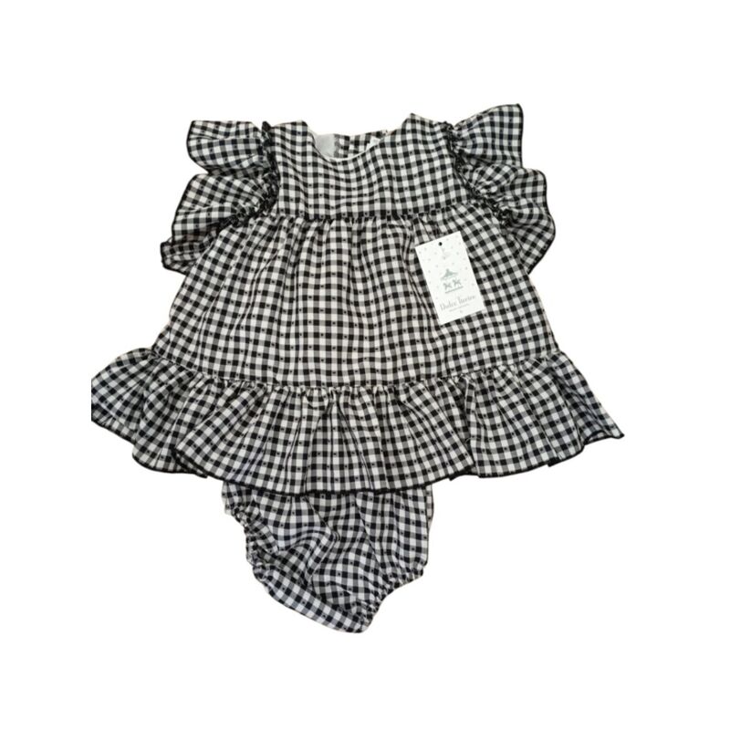 Jesusito de cuadros con Braga  cuadro vichy negro dulce tiovivo. ROPA PARA BEBES ,PREMAMA Y COLEGIAL - DE 0 5 AÑOS INFANTIL