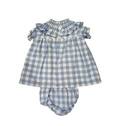 Jesusito de cuadros vichy azul con Braga Dulce tiovivo. ROPA PARA BEBES ,PREMAMA Y COLEGIAL - DE 0 5 AÑOS INFANTIL VERANO NIÑA