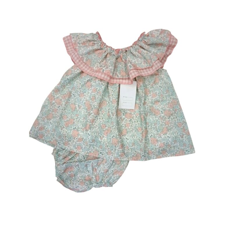 Jesusito de flor salmón con braguita dulce tíovivo. ROPA PARA BEBES ,PREMAMA Y COLEGIAL - DE 0 5 AÑOS INFANTIL VERANO NIÑA