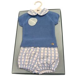25086 Conjunto de jersey de punto con cuello a juego con la braga de cuadritos juliana. ROPA PARA BEBES ,PREMAMA Y COLEGIAL - DE