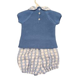 25086 Conjunto de jersey de punto con cuello a juego con la braga de cuadritos juliana. ROPA PARA BEBES ,PREMAMA Y COLEGIAL - DE