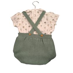 25200 Peto de puntos trenzas con camisa estampada palmeras juliana. ROPA PARA BEBES ,PREMAMA Y COLEGIAL - DE 0 5 AÑOS INFANTIL
