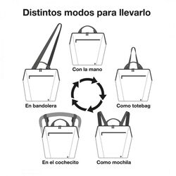 3747 BOLSO CAMBIADOR CONVERTIBLE BLACK NIKIDOM. COCHECITOS-CARRICOCHES PARA BEBE SACOS Y TEXTILES BOLSOS ,TALEGAS MALETAS