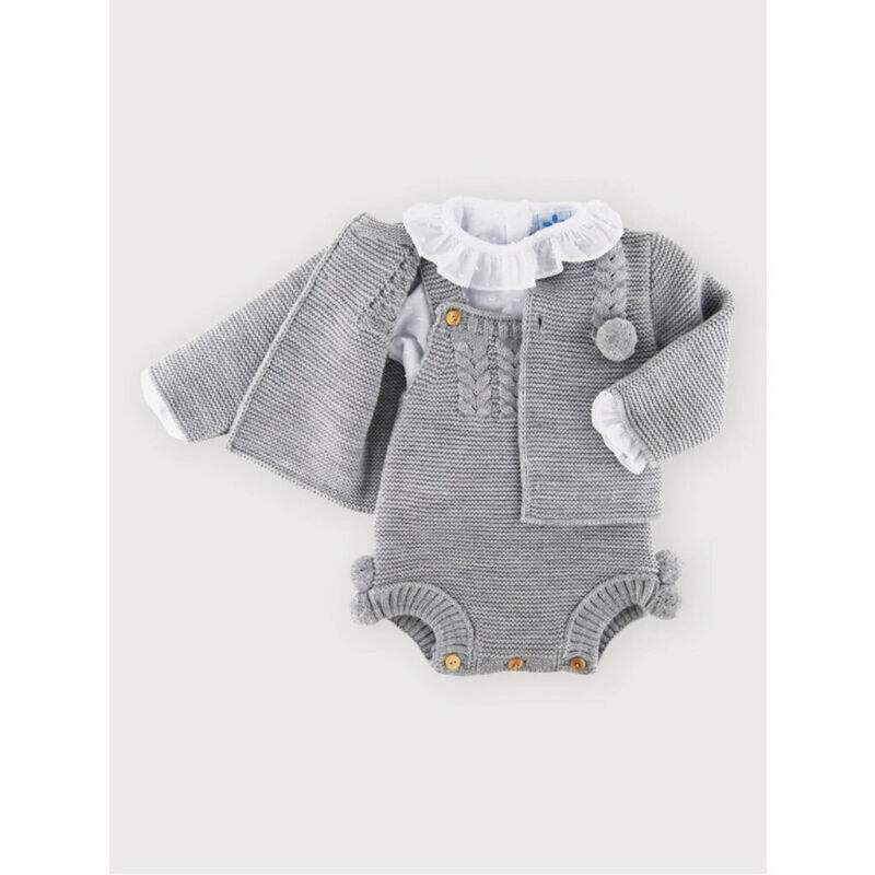 024VE-365  CONJUNTO  RANITA GRIS FAMILIA JESUS. ROPA PARA BEBES ,PREMAMA Y COLEGIAL - DE 0 5 AÑOS INVIERNO NIÑA Conjuntos .