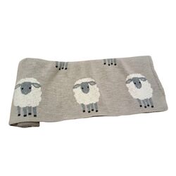 3832 MANTITA DE PUNTO 100% ALGODÓN SHEEP OVEJA NIKIDOM. COCHECITOS-CARRICOCHES PARA BEBE SACOS Y TEXTILES CHALES MANTAS